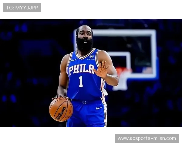 哈登强突篮下制造空位，76人外线群持续开火